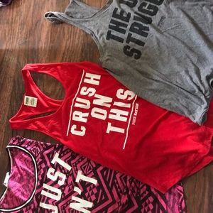 2 gym tanks with sayings
